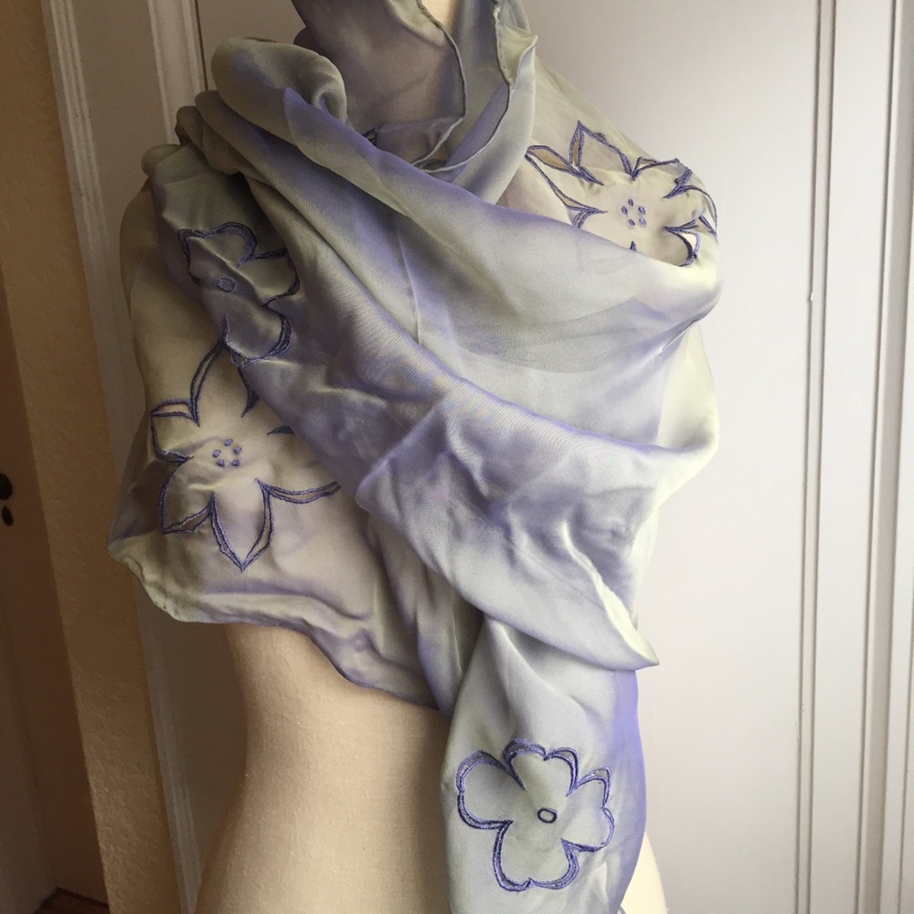 Sheer Iridescent Cut-Out Scarf